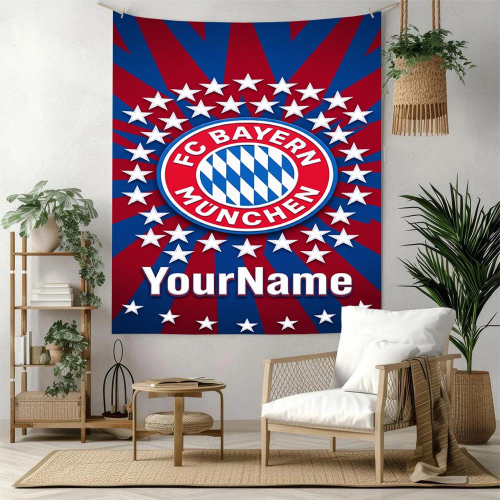 Bayern Munich Custom Your Name Wall Decor Tapestry Art For Pet Memorial Birthdaywedding Party Backdrop Family Gift