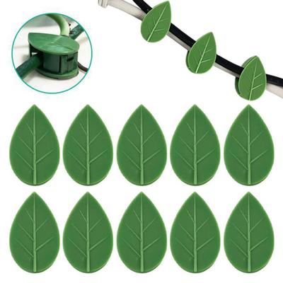 10Pcs Plant Vine Clips Green Leaf Shape Clips with Adhesive Wall Vine Clips for Climbing Plants Pothos Ivy Monstera Philodendron