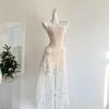LIN BOUTIQUE Water Glow Lace Patchwork Halter Dress