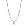 Heart-Shaped Enamel Cross Chain Necklace with Peach Heart Beads for Women - Fashionable Classic Style
