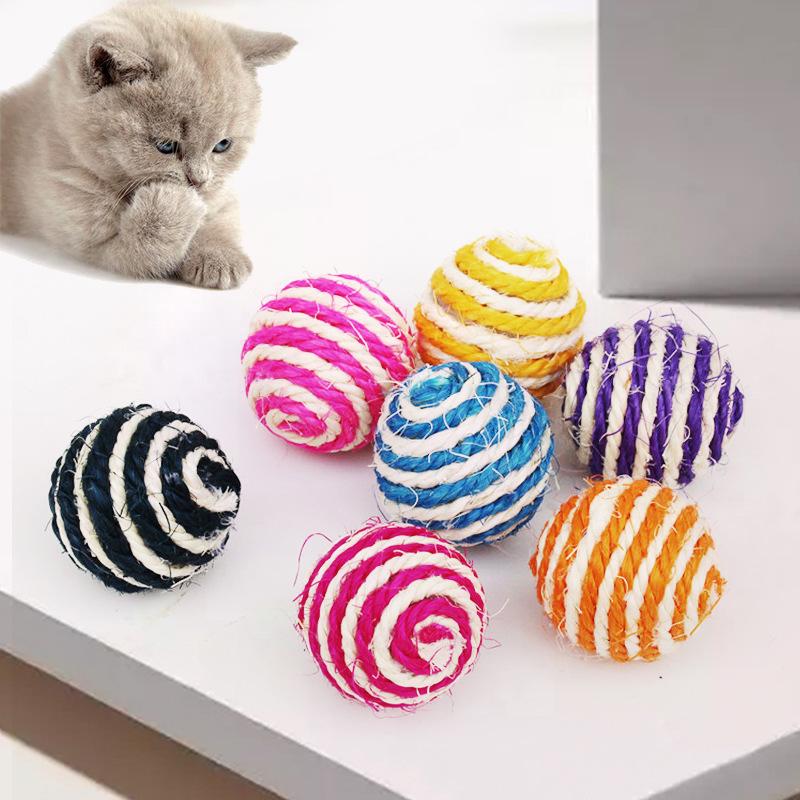 Sisal Cat Teasing Ball: Self-Amusement, Bite-Resistant, Molar Grinding, Sound-Making Pet Toy