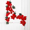 Artificial Christmas Flower Vine: 2m Green Leaf & Red Flower Door/Wall Hanging Ornaments