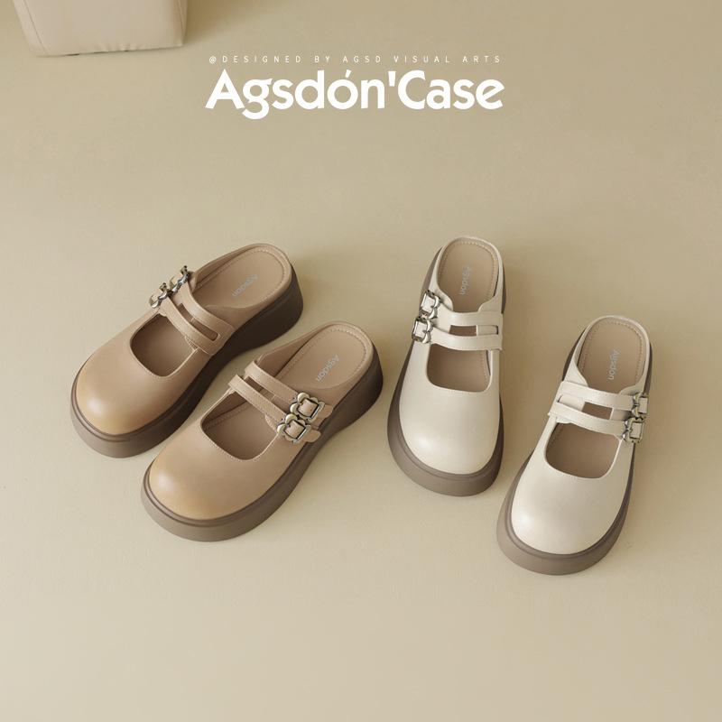Augustine Baotou Slippers New Autumn Platform Half-tow Mary Jane Single Shoes