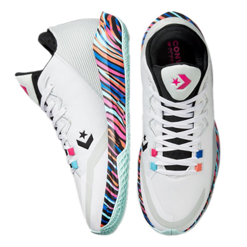 Converse All Star BB Jet Round Toe Comfort Fabric Synthetic Leather TPU Mid-Top Practical Basketball Shoes Unisex White