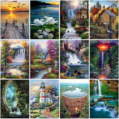 Pictură cu diamant DIY 5D Peisaj de munte Broderie cu diamant Kit punct de cruce Mozaic cu strasuri Home Decor