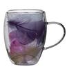 Dried Flower High Borosilicate Double Wall Glass Mug Heat Resistant Coffee Cup