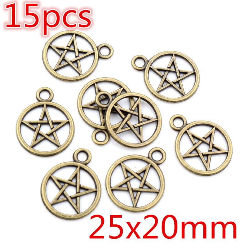 New Fashion Antique Silver Plated Bronze Stars Chrams Metal Alloy Pendant Charms for DIY Neckalce Jewelry Making Findings