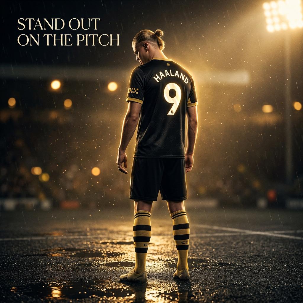 Set Tricou Negru de Rezervă Manchester City 2026-27 Haaland 9 Tricou Fotbal Club Echipament de Antrenament