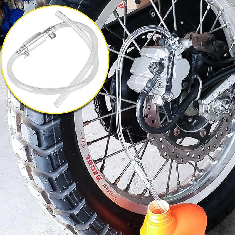 

Brake Bleeder Hose with 2 Screw Cap & Clamp Hydraulic Brake Fluid Bleeder One Way Check Valve Tube for Hydraulic System Bleeding