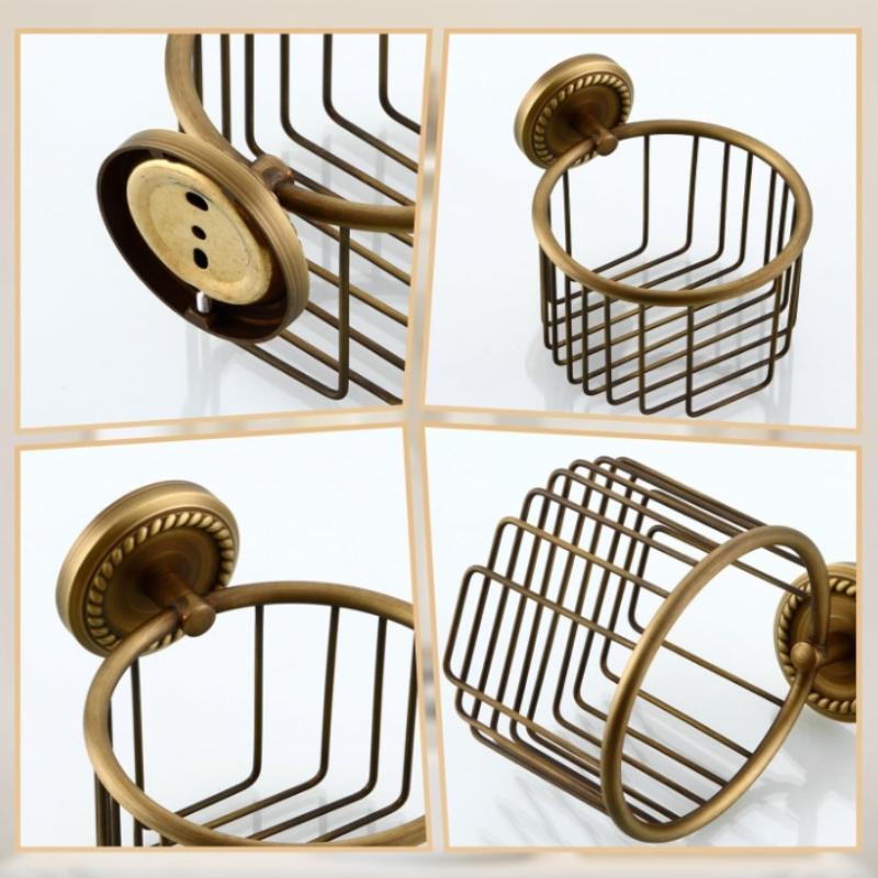 Brass Antique Stable Wall Mount Paper Towel Rack, Metal Toilet Paper Holder Stand Tissue Paper Roll Dispenser for Bathroom