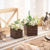 1/2/4PC Small Home Flower Box Table Pencil Holder Bohemian Wooden Planter Wedding Square Rustic Garden