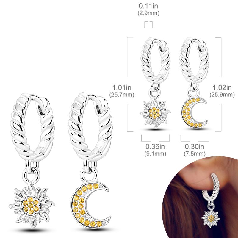 New Women Earrings Original 925 Silver Hoop Earrings Engagement Wedding Birthday Drop Earring Women Jewelry Gifts