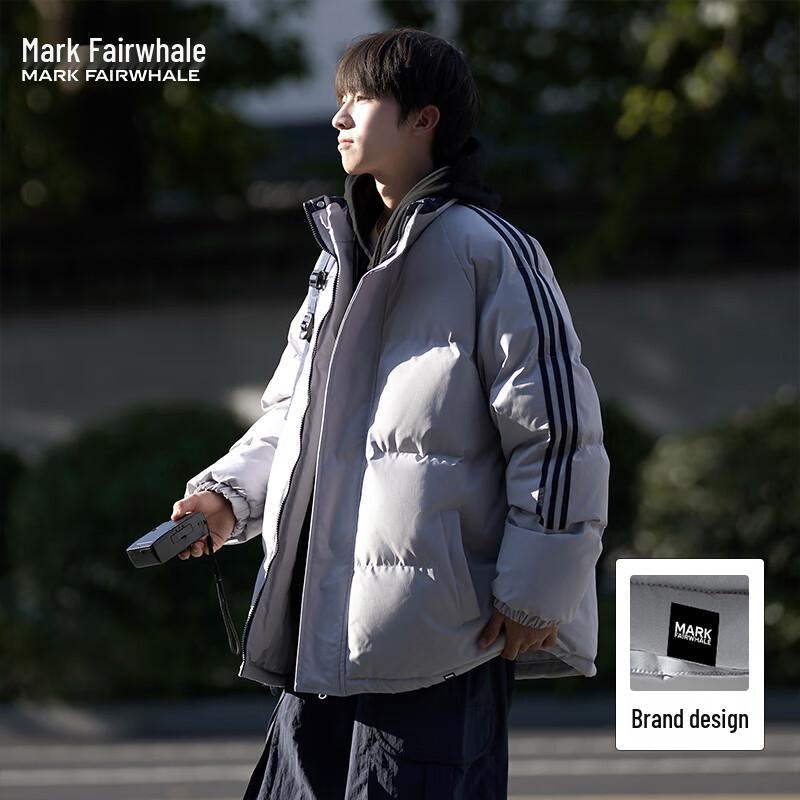 Mark Fairwhale Unisex Side Stripe Stand Collar Puffer Jacket