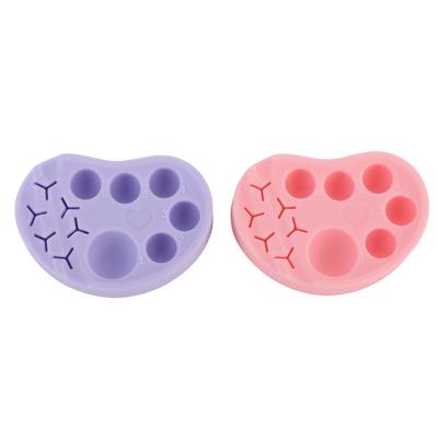 2 Pcs Silicone Eyelash Lift Palette 6 Container Sections Makeup DIY Tint Mixing Tool