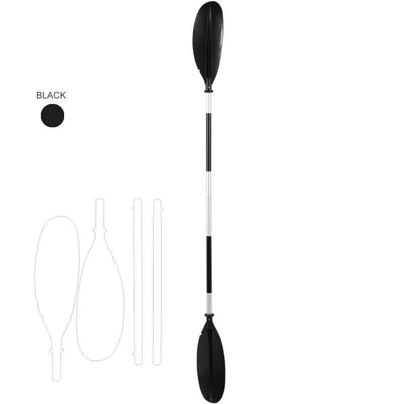 Kayak Two-Bladed Four-Section Aluminum Canoe Paddle with Plastic Blades Four-section чёрный