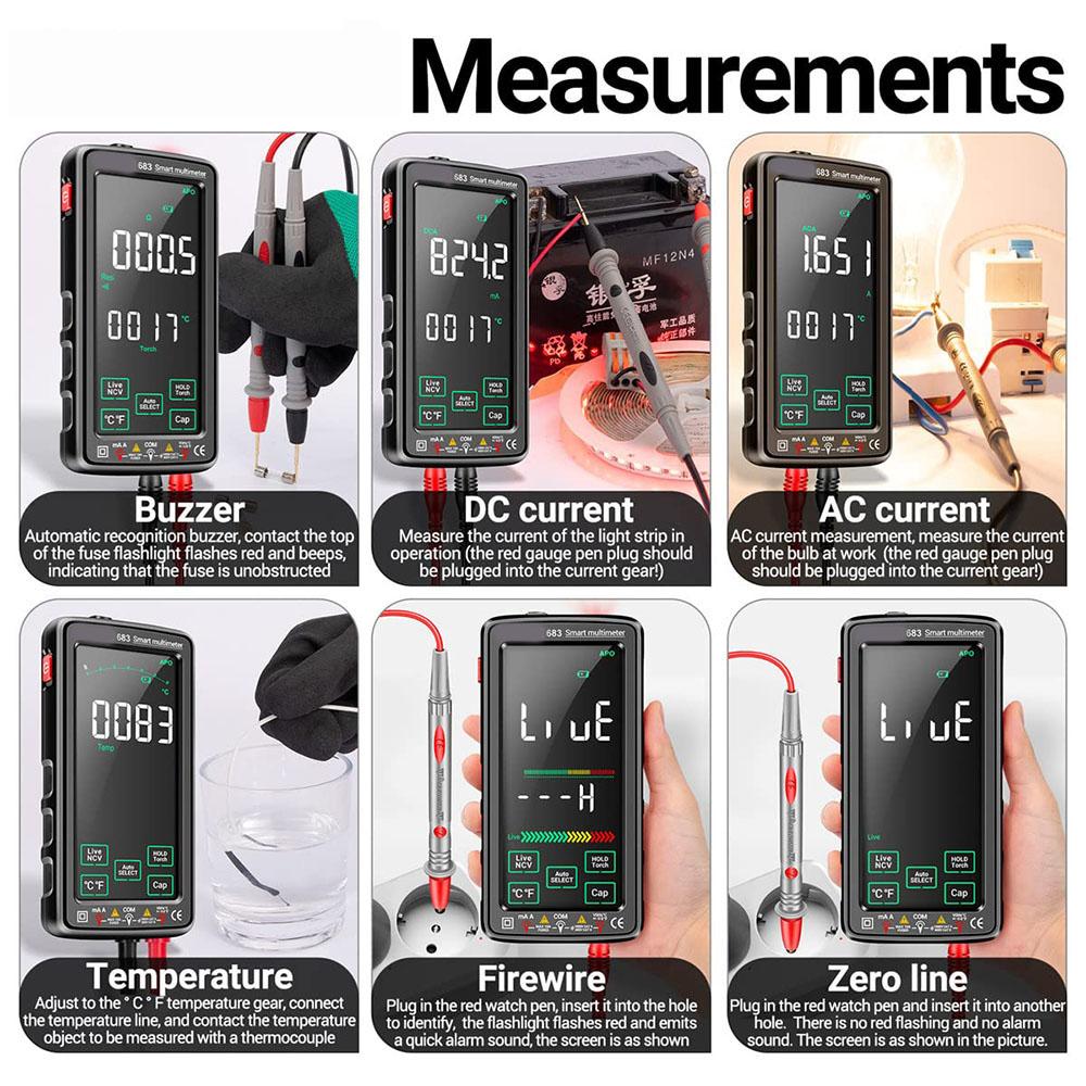 683 Smart Digital Multimeter AC/DC Capacitance Meter
