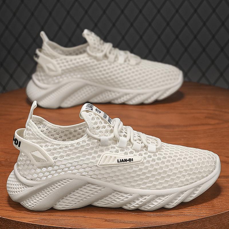 

2025 autumn new breathable men s shoes casual shoes hole mesh shoes mesh shoes running single shoes trendy shoes 44