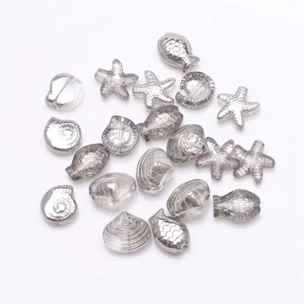 

20pcs Crystal Glass Starfish Jewelry Accessories Mixed Shape Shell Jewelry Accessories