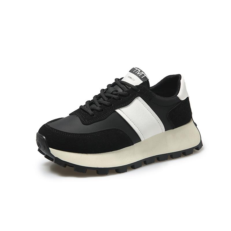 Women's Casual Thick Soled Sneakers 2024 Spring Summer New Style Soft Fabric Comfortable Breathable Anti-Slip Sports Board Shoes