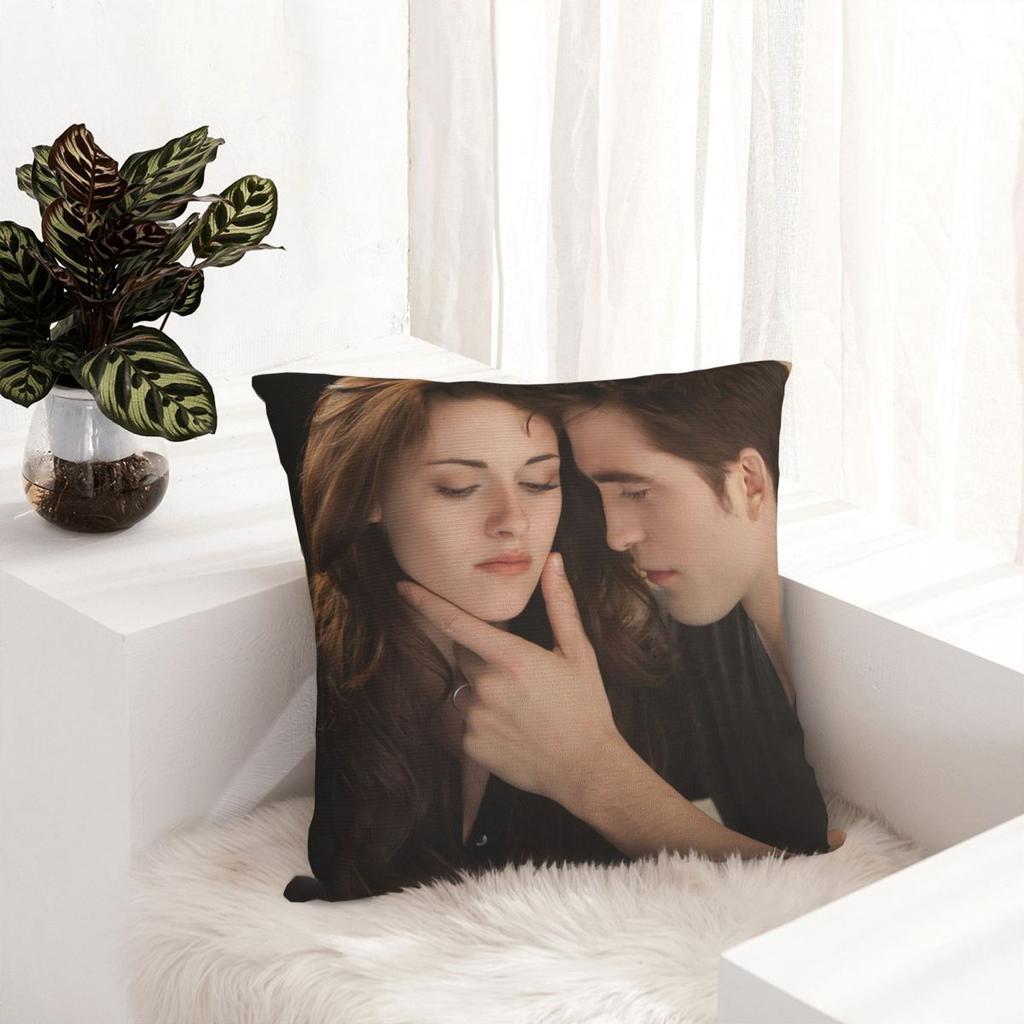Federa Cuscino Film Saga di Twilight Poliestere Stampato Copricuscino Decorativo Bella ed Edward Cuscino da Lancio Copertina Casa