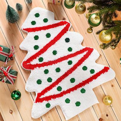 Christmas Tree Faux Cashmere Carpet Soft And Absorbent Bathroom Floor Mat For Bedroom, Kitchen, Carpet, Home Decoration