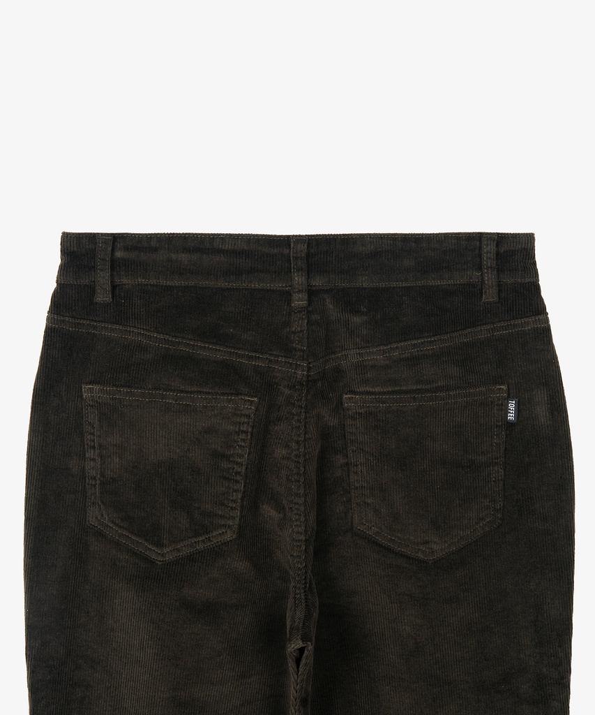 TOFFEE WOMEN W Winter Loose Bootcut Corduroy Pants (Brown)