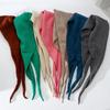 Knitted Warm Multi-Functional Neckerchief Women Muffler Scarf Triangular Wool Shawl Triangle Color Plain Solid K-Fashion Style Korean Scarves