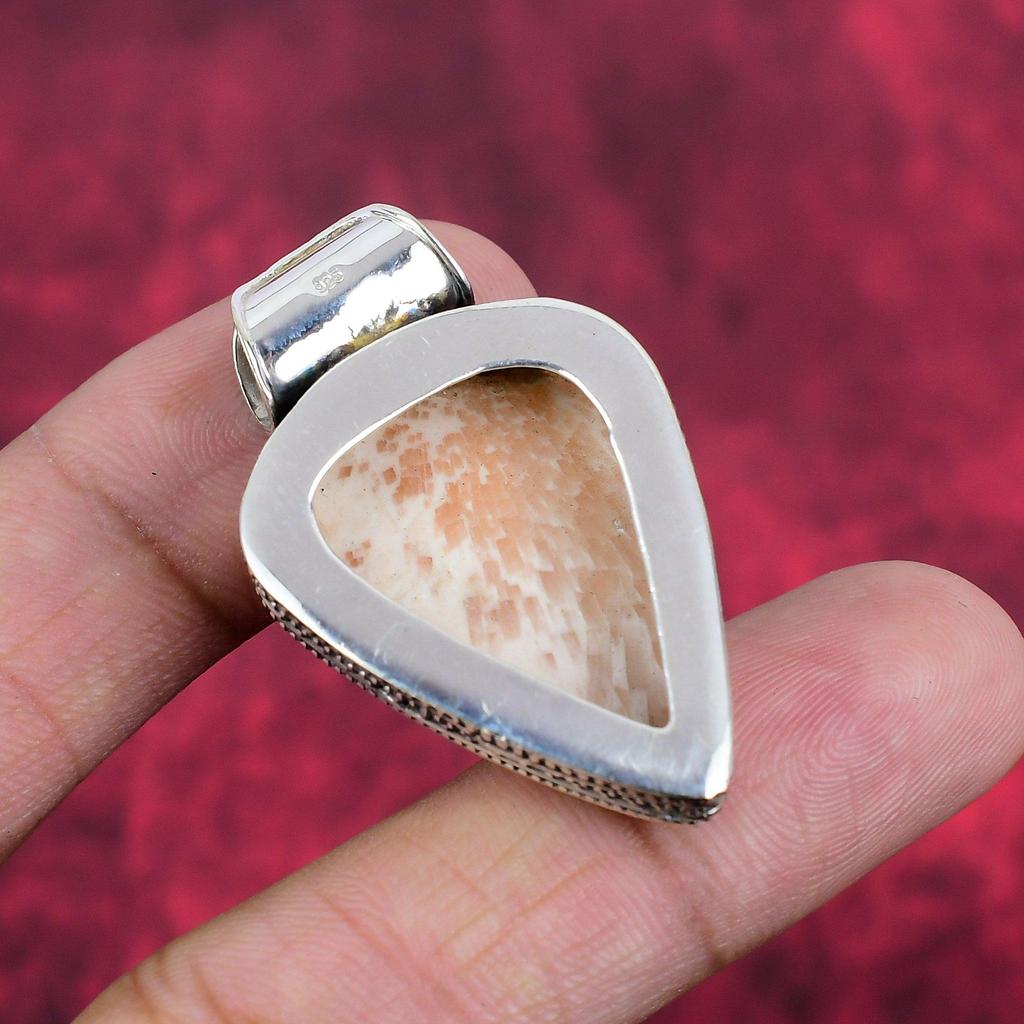 Orange Scolecite Jewelry, 925 Solid Sterling Silver Pendant Handmade Gemstone Jewelry, Gifts For Wife Brand New Pendant