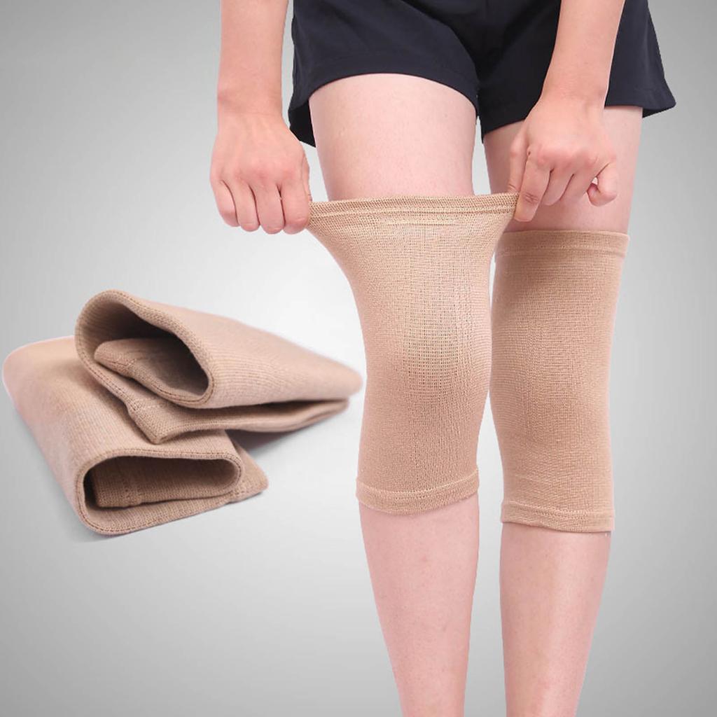 Knee Compression Sleeve Chemical Fiber Elastic Warm Knee Support Accessory for Outdoor Mountaineering Biking Running