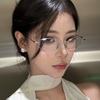 Korean Style Women's Glasses Cat Eye Shape Anti Blue Light Glasses Male High Quality Decorative Computer Glass for Women