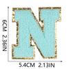 6Cm Towel Embroidery Lake Blue English Letter Embroidery Cloth Sticker Bag Decoration Patch Sticker Ironing Number Sticker