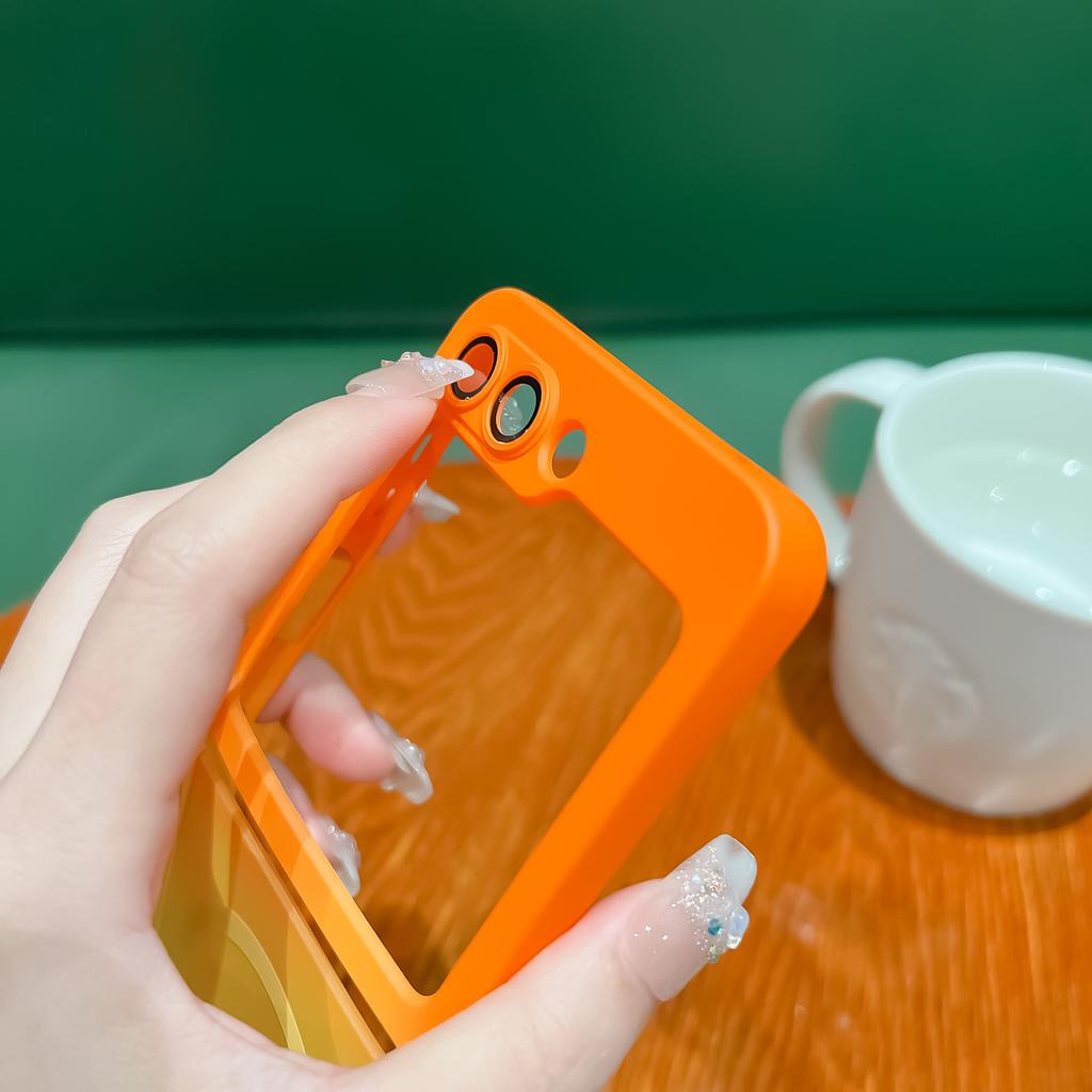 Magnetic Wireless Charging For Magsafe Case For Samsung Galaxy Z Flip 3 4 5 Gradient Color Matte Soft Silicon Folding Back Cover