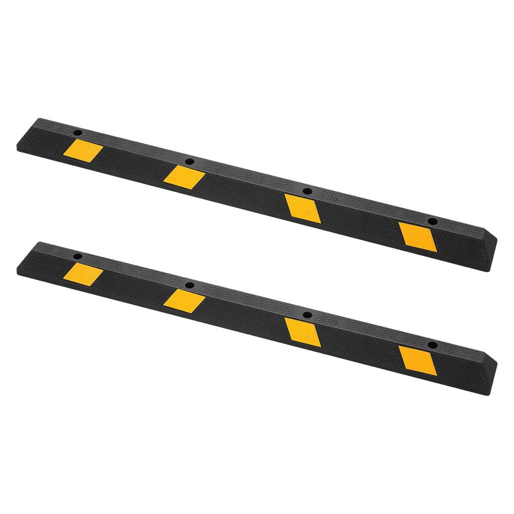 Parking Stopper, 1840 mm 2 Pcs Heavy Duty Parking Aid for Garage, Rubber Curb Garage Floor Stopper with Reflective Strips, Aid Gadgets for Cars Vans