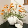 Faltbare Muschel Kreative Vase Vinyl Schreibtisch Dekor Blumenarrangement Vase Trockenblumen Hydrokultur Vase Gefaltetes Eingangsornament