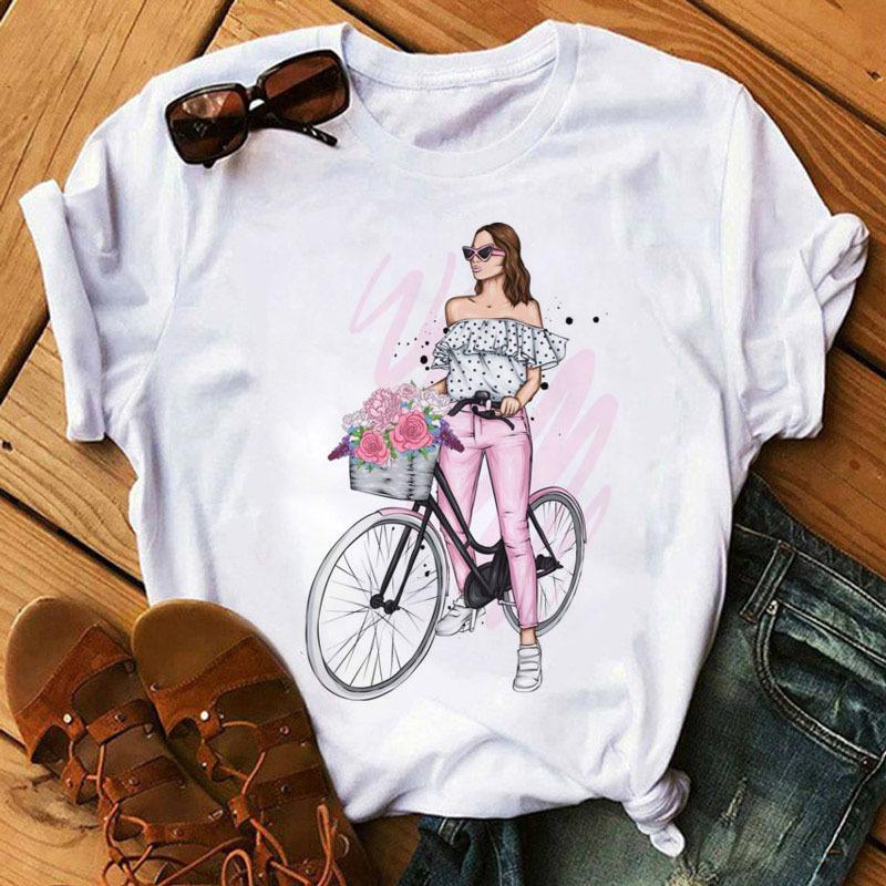 Fashionable Urban Girl Fashionable Casual Womens Roundneck Shortsleeved Tshirt Womens Tshirt Women Clothing Harajuku