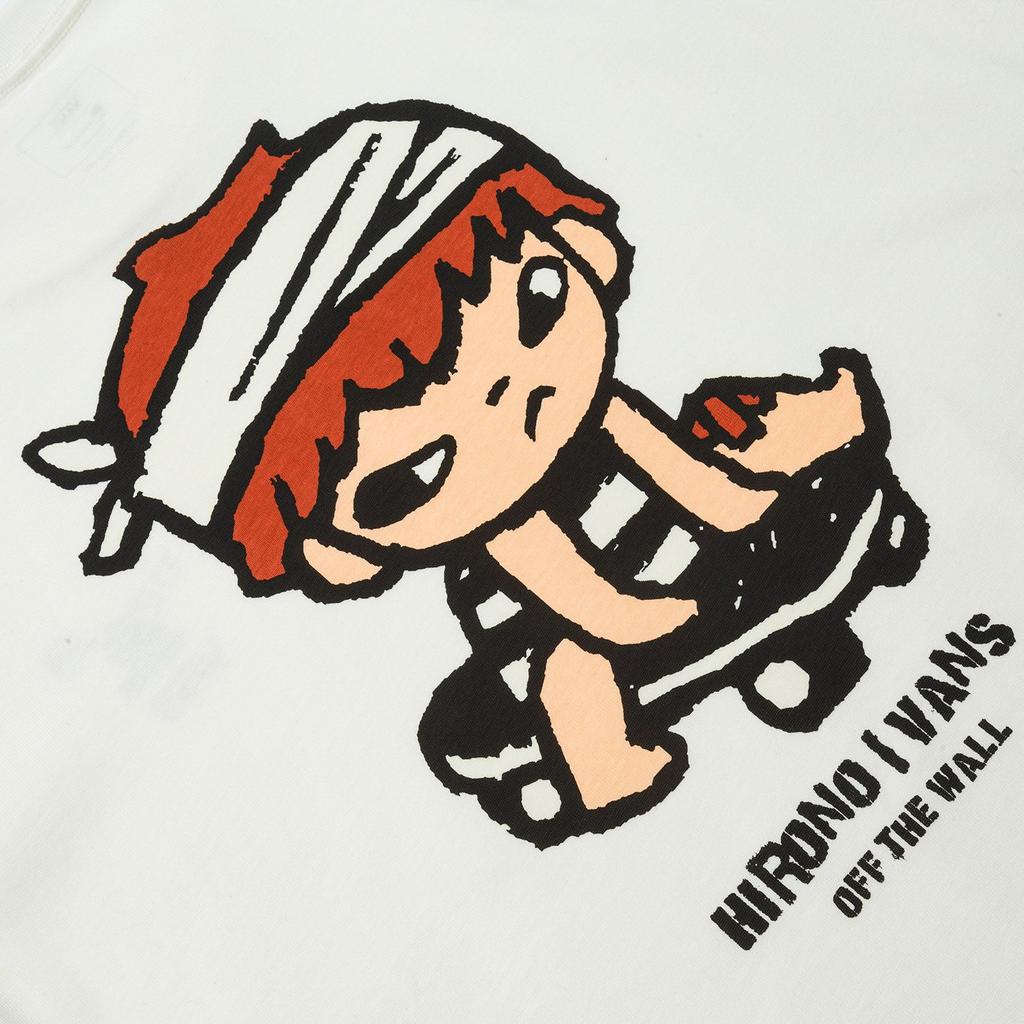 Vans X Hirono Collaboration Brand Logo Comfortable Round Neck Short Sleeve T-Shirt Women T-Shirt Off-White VN000K9WFS8