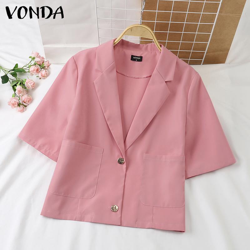 

VONDA Женский блейзер с короткими рукавами, повседневные топы