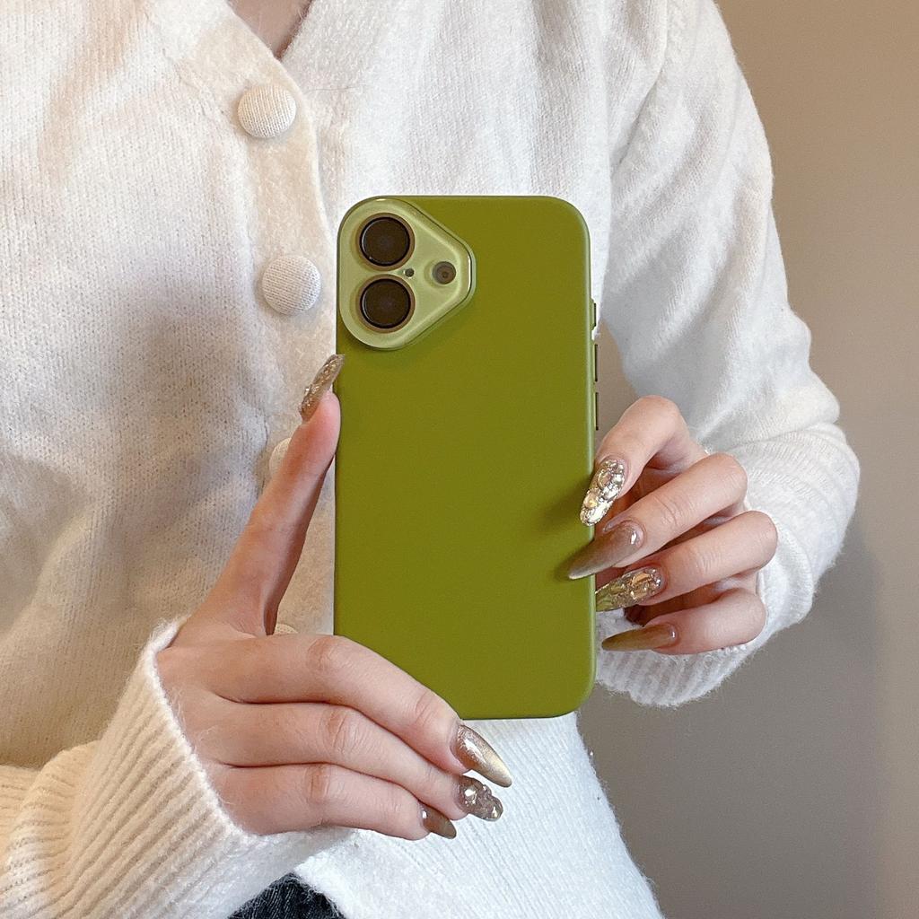 Glass Lens Skin Feel Solid Color Compatible with iPhone 16 Pro Max Apple 17 Phone Case 14/15 Hard Shell Solid Color