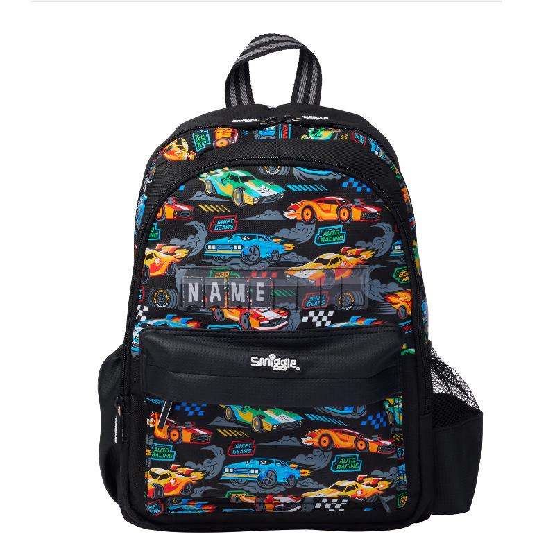 Smiggle Cartoon Backpack for Primary Students with Name Card & Trolley