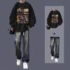 Men's Trendy Autumn/Winter Sweatshirt & Jeans Two-Piece Set for Teen Students