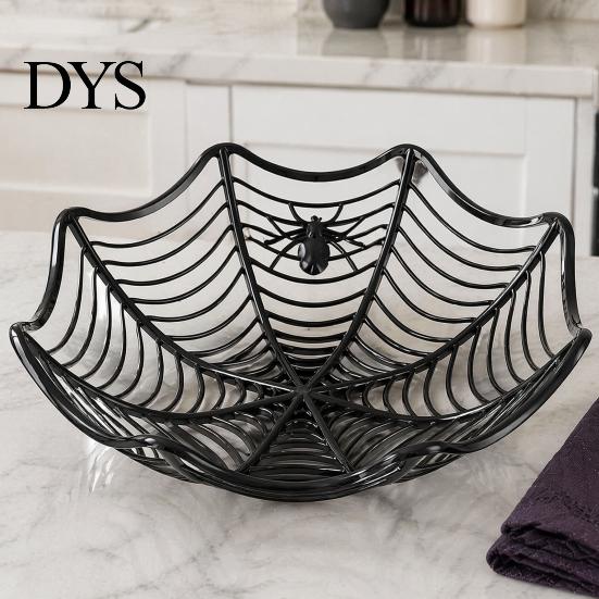Plastic Party Favor Holders 3 Pcs Halloween Spider Web Baskets, Cobweb Fruit Holder, Trick or Small Event Serving Dishes Treat Candy Bowl for Favors,