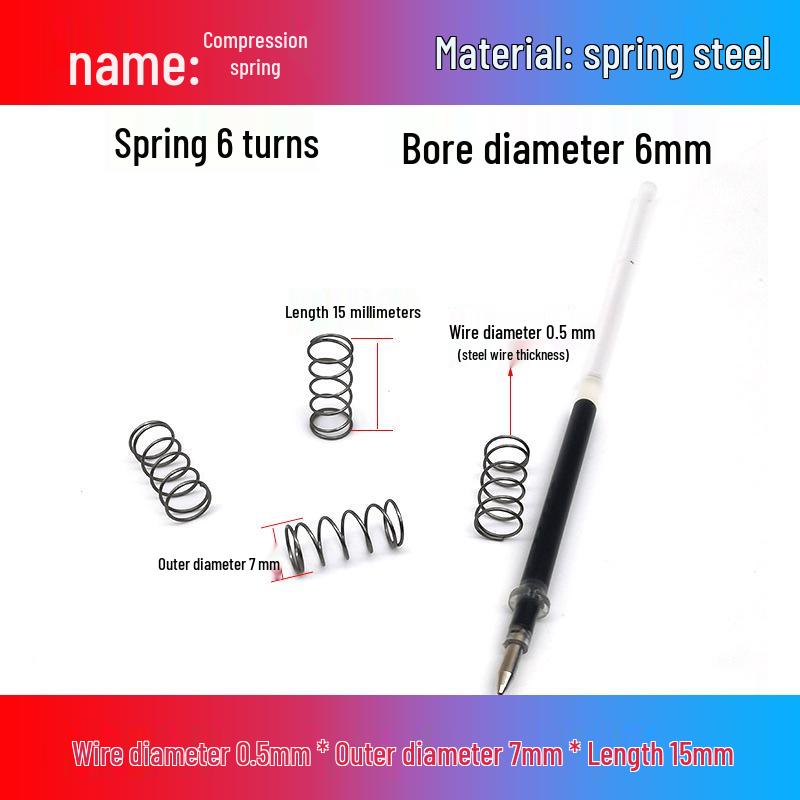0.5mm Diameter Spring Steel Compression Spring for Precision Experiments and Miniature Helmet