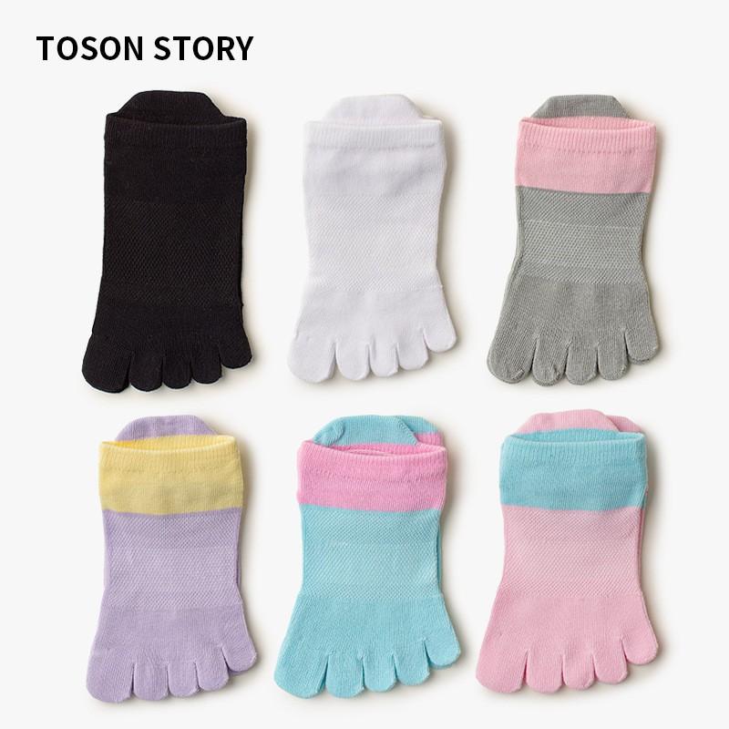 Womens Toe Socks Mesh Breathable Thin Low Cut Sports Cotton