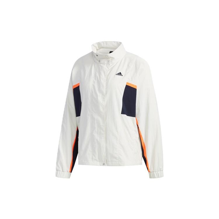 (WMNS) adidas Logo Printing Splicing Stand Collar Jacket Autumn Gray Women s FM5275 XL