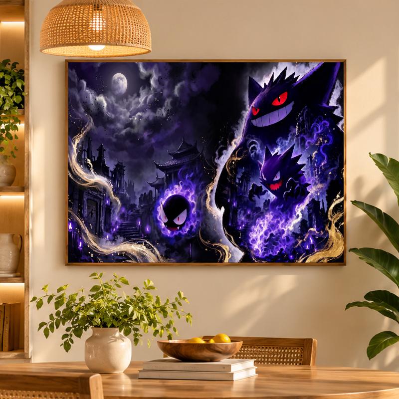 5D Diamond Painting Gengar Haunter Gastly DIY Full Drill Diamond Art Kit Home Decoration