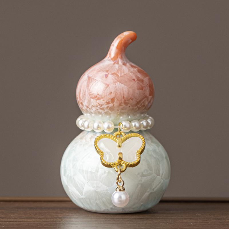Crystal Glazed Mini Gourd Colorful Fortune Home Decorations Tea Playing Ornament Gift Chinese Style Tea Ceremony Accessories