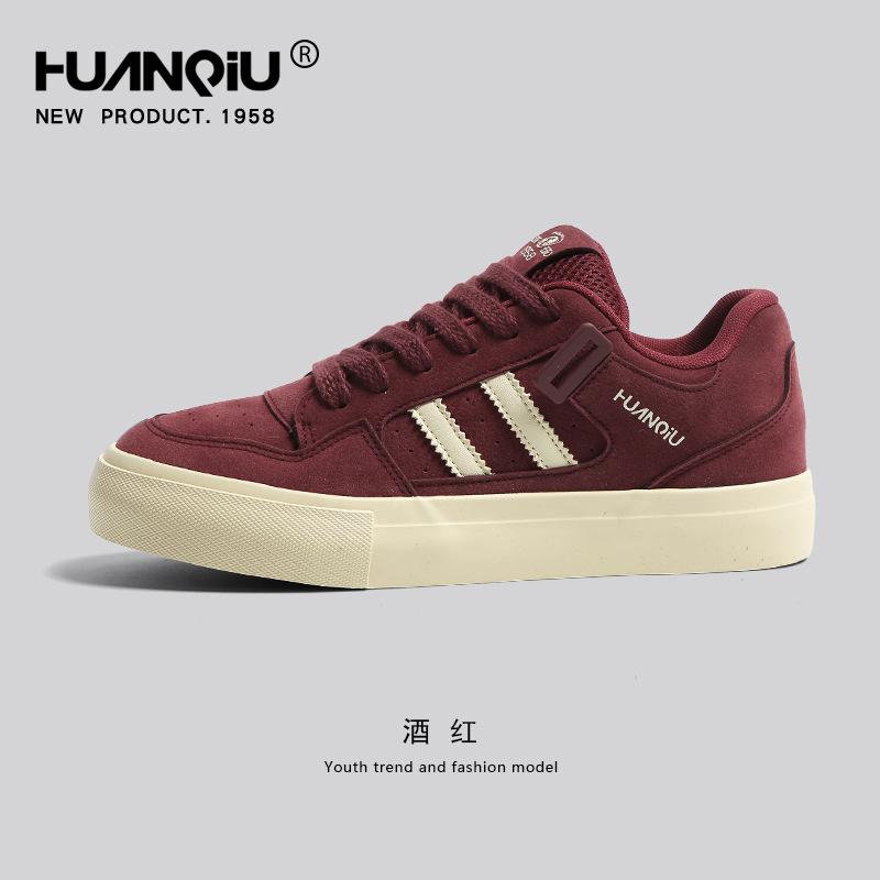 Глобальные бордовые кеды мужские 2026 осень новые туфли ретро внутренний подъем мужская обувь хай-стрит мягкая подошва кроссовки-батоны 39 бордовый