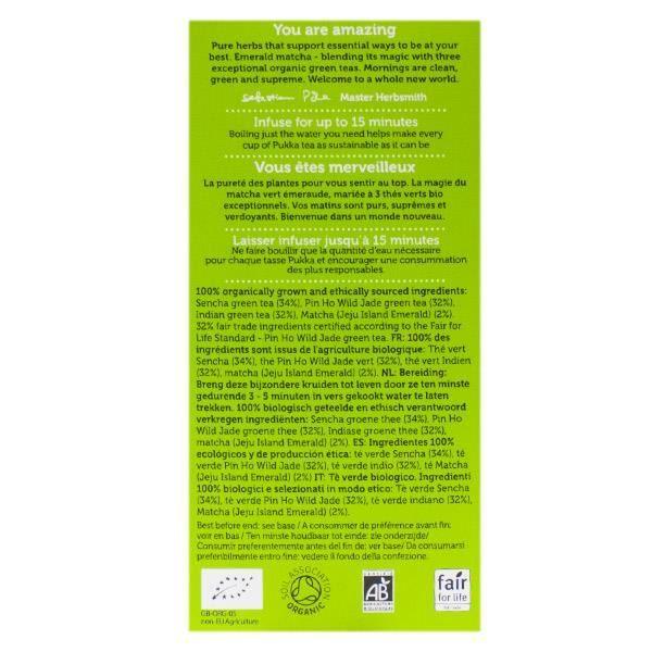 Pukka Ayurvédique Thé Vert Matcha Supreme 20 sachets
