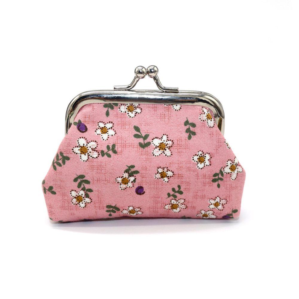 Vintage Flower Print Retro Hasp Purse Women Money Clip Small Wallet Coin Purse Clutch Bag