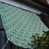 Mizukan Seirensho Sunshade for Balconies and Verandas, Approximately 200cm Wide X 300cm Long, Ornamental Pattern, Green, PU Coated, UV Protection
